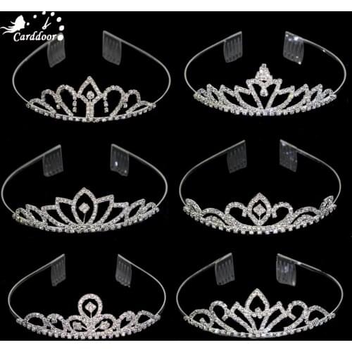 Carddoor Cute Princess Tiaras Wedding Hairbands Bridal Crown Combs Rhinestone Hair Accessories Girls Kid Fashion Hair Jewelry