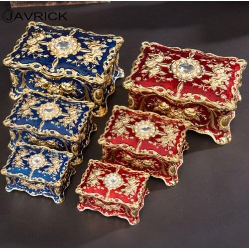 Vintage Rectangle Trinket Box Jewelry Box Ornate Antique Engraved Jewerly Storage Box