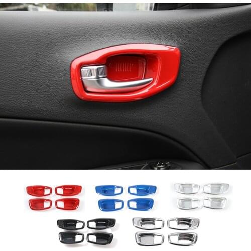 SHINEKA High Quality Car Interior Inner Door Handle Bowl Cover Trims Decoration Fit For Jeep Compass 2017