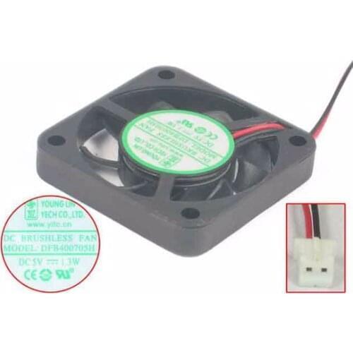 Young Lin DFB400705H DC 5V 1.3W 2-Wire 40x40x07mm Server Cooling Fan