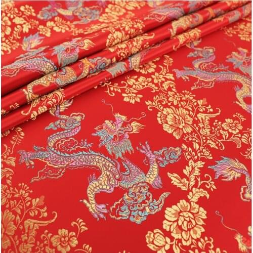 Dragon pattern brocade jacquard fabrics imitation silk garment designer fabric sewing for cheongsam sachet DIY material