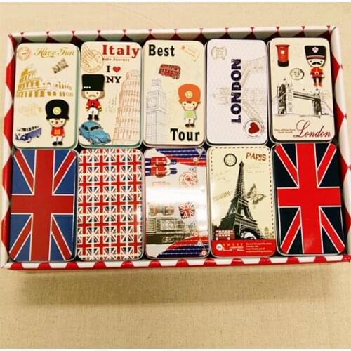 10pc/lot British Cityview Tin Box For Cookies Tea Box Jewelry Organizer Card Case Chocolate Small Things Storage Box Trcket Case