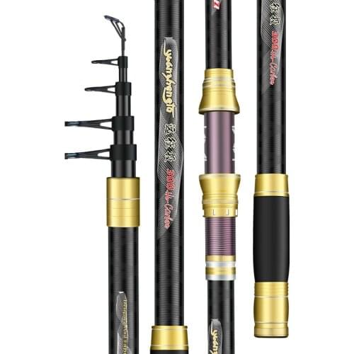 2.1M-4.5M Distant Throwing Stick Carbon Fiber Rock Fishing Olta Spinning Pole Telescopic Wedkarstwo Olta Fishing Tools
