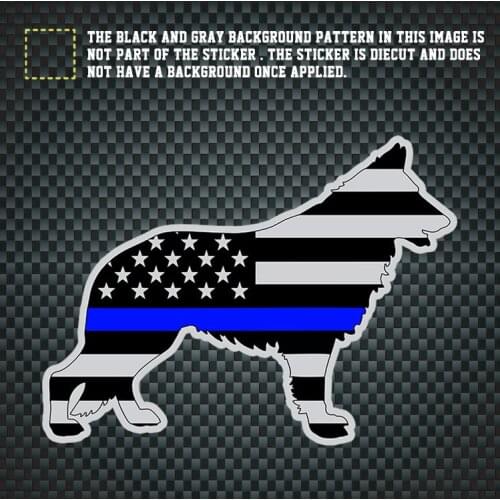 3.75*5inch Thin Blue Line Shepard K9 Decal Sticker