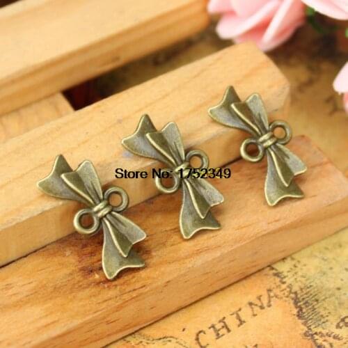 30pcs 20*8MM Antique bronze Butterfly Bow Charms bowknots Connector Charms Pendants