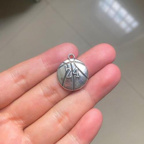 30pcs Motion Basketball Charms Alloy Pendants DIY Necklace Handmade Accessories Jewelry Making Gift Of Friendship,Sports Style