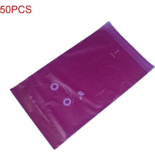 50 Pcs/pack Car Trash Bag Paste Type Disposable Cars Storage Hanging Garbage Bin