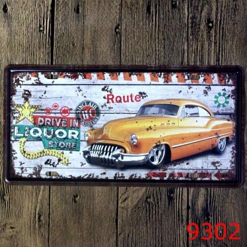 Car Bar Decorative Metal Plates Vintage Metal tin sign Bar Wall art craft painting metal art for Home Bar Store Pub 15x30cm