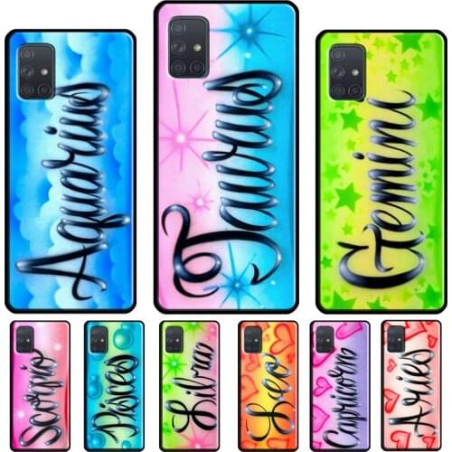 Aries Leo Libra Pisces Virgo Capricorn Aquarius Phone Case For Samsung A52 A12 A32 A72 A20e A21S A20 A50 A70 A11 A31 A41 A51 A71