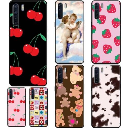 Lucky Butterfly Sky Bear-y Cute Cowhide For OPPO A91 A83 A15 A1K A5S A31 A53 A5 A9 2020 F5 F7 A52 A72 Reno 2 Z 4 Pro Phone Cover