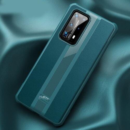 Deerskin TPU Leather Case For Huawei P40 Pro Plus P40 Pro Airbag Lens All-inclusive Shockproof Soft Phone Cover Coque Fundas