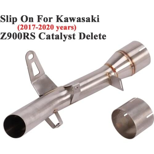 For Kawasaki Z900RS 2017 - 2020 Motorcycle Exhaust Escape Modified Slip On Middle Link Pipe Catalyst Delete Eliminator Enhanced