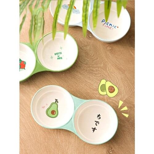Ceramic Double Cat Bowl Dog Bowl Pet Feeding Water Bowl Cat Puppy Feeder Cats Food Bowl Pet Food And Water Bowls For Dogs