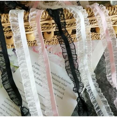 300 Meters Elastic Ruffle Lace Trim Edge Elastic Bands rubber bands Stretch Ribbon Underwear Elastic Stretch Trimming