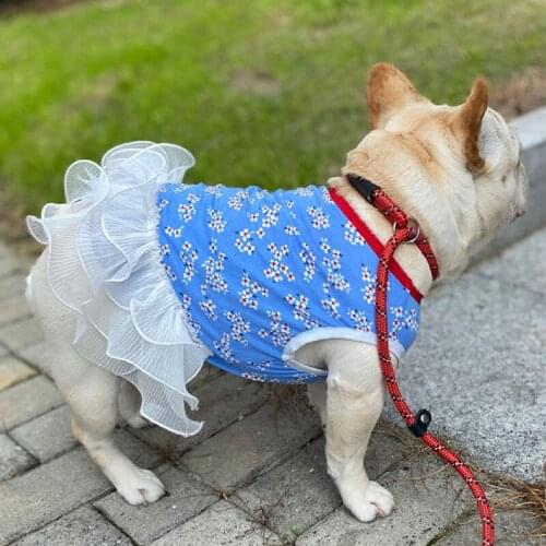 French Bulldog Clothes Summer Pet Dress Poodle Schnauzer Pug Dog Clothing Dresses Welsh Corgi Shiba Inu Frenchies Dog Costumes