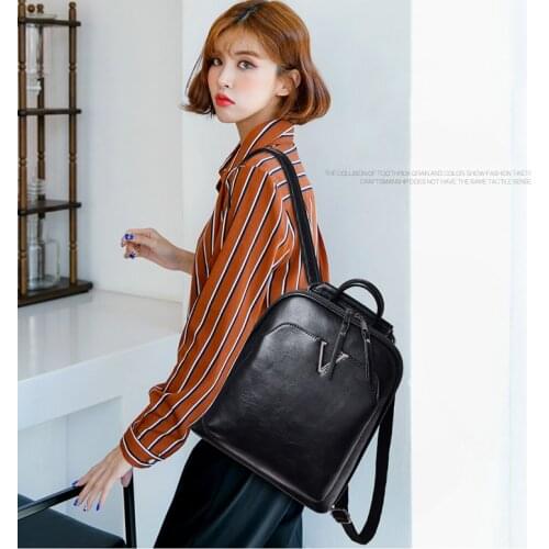 High Quality Leather Back Pack School Bags for Teenage Girls Bagpack Feminina New Vintage Bags Women Backpack 2021