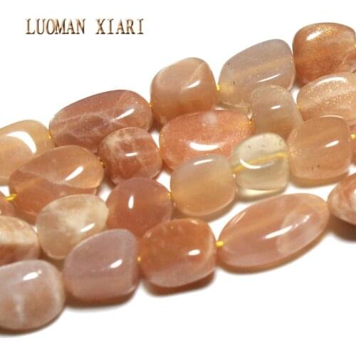 LUOMAN XIARI Irregular Natural Sunstone Stone Beads For Jewelry Making DIY Bracelet Necklace Material about 7-11mm Strand 15