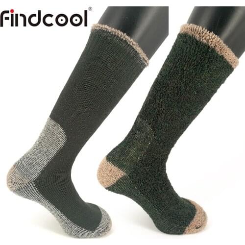 Findcool Merino Wool Camping Socks for Men Sports Skiing Hiking Climbing Socks Full Terrry Support Warm High Quality