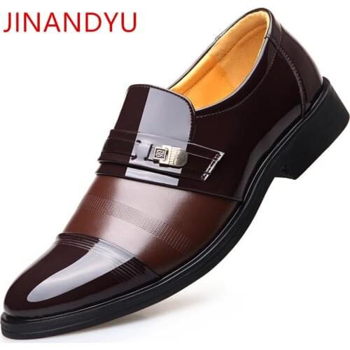 2019 Height increasing 6CM Formal Shoes Men Leather Dress Shoes Men Patent Leather Quality Oxford Shoes For Men Business Flats