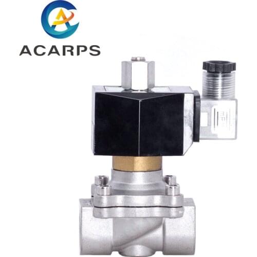 3/4" Stainless Steel Normally Open Solenoid Valve IP65 Pipe Control Switch Valve Water Valve 220V 110V 24V 12V