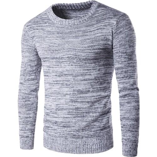 New 2018 Mens Knitting Pullovers Sweater Casual Long Sleeve O-Neck Sweater Wool Slim Plus Size Gray Men Pullovers Sweater 2XL
