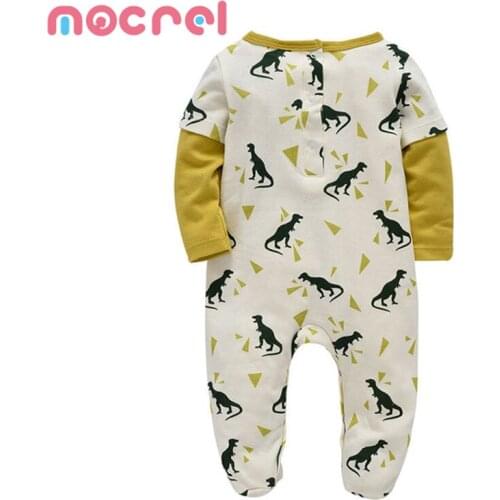 Baby Clothes New Born Baby Wrap Feet Jumpsuits Long-Sleeved Clothing Cotton Autumn Climb Clothes Cartoon Male Baby Clothes