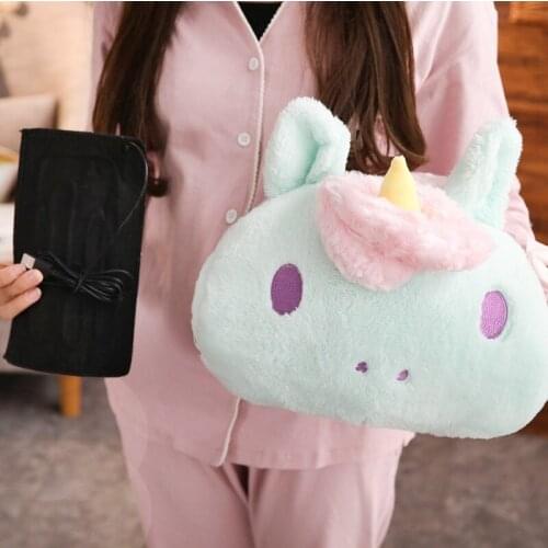 Unicorn Hand Warmer Pillow with Usb Heated Warmer Pillow Stuffed Unicorn Head Doll Toy Kids Gift