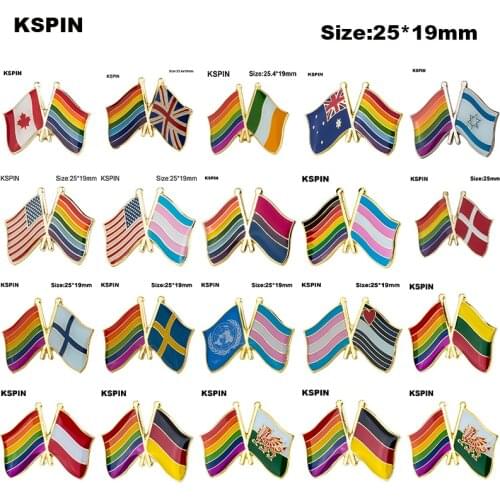 Rainbow Canada United Kingdom Ireland Austrilia Israel U.S.A Denmark Germay Flag Badge Flag Pins Flag Lapel Pins