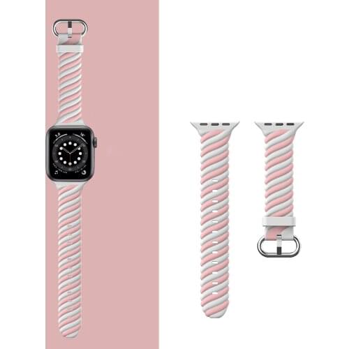 GOOSUU 40mm Silicone twist strap for Apple Watch Band 44mm 38mm 42mm Watchband Woman Bracelet For Iwatch Series SE Accessories