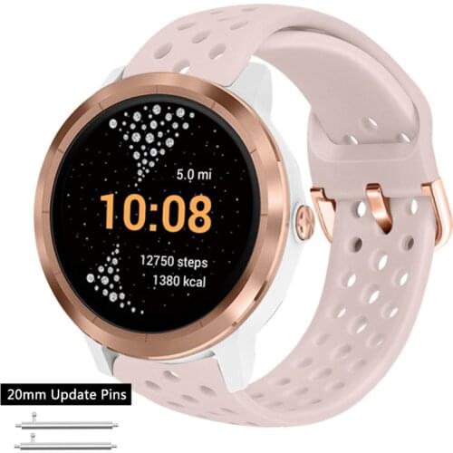 For Garmin Vivoactive 3 Watch Strap 20mm Silicone Waterproof Wristband Strap for Samsung Galaxy Watch 42mm/Active 40mm 1/2