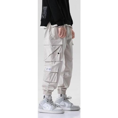 Streetwear Man Pants 2020 Hip Hop Joggers Ribbons Men Fashion Trousers Casual Cargo Pants Mens