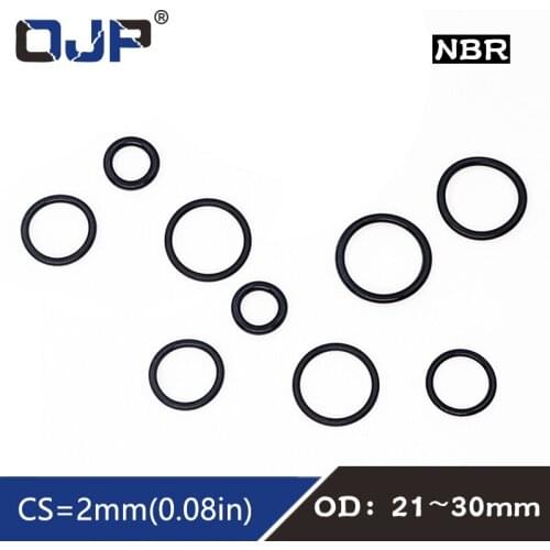 20PC/lot Rubber Ring NBR Sealing O Ring OD21/22/23/24/25/26/27/28/29/30*2mm O-Ring Seal Gaskets Oil resistance Ring Fuel Washer