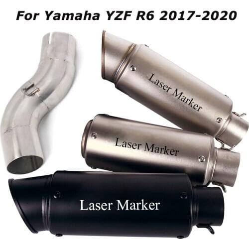 Slip for Yamaha R6 YZF-R6 2017-2020 18 19 Motorcycle Exhaust System Muffler Tips Mid Link Connect Pipe 51mm