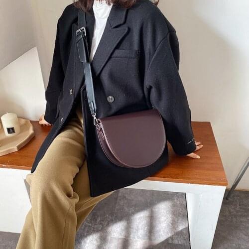 Retro High Quality Pu Leather Semicircular Crossbody Bags For Women Lady Shoulder Messenger Bag Female Travel Handbags