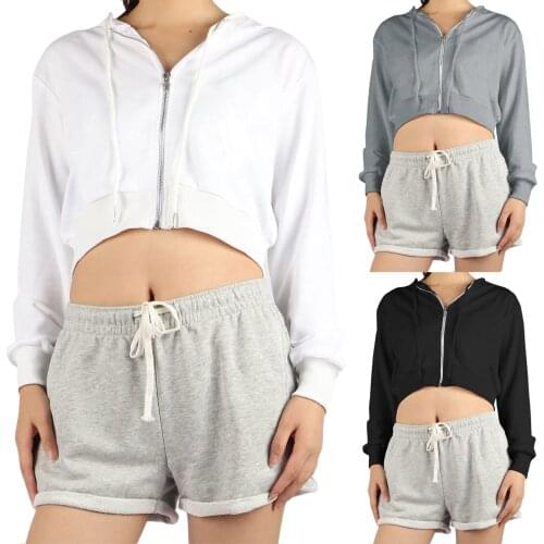 Womens Zip Up Hoodies Long Sleeve Solid Color Drawstring Classic Fit Sweatshirts Coats Autumn Clothing