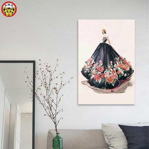 Painting by numbers art paint by number Big painting king DIY digital painting modern minimalist dress beauty hand-painted paint