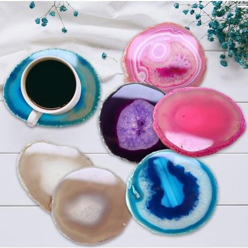 70-90g Red Blue Purple Crystal AGATE SLAB Geode Amethyst Crystal Mineral Coaster Electroplated Edging Geode Agate slice