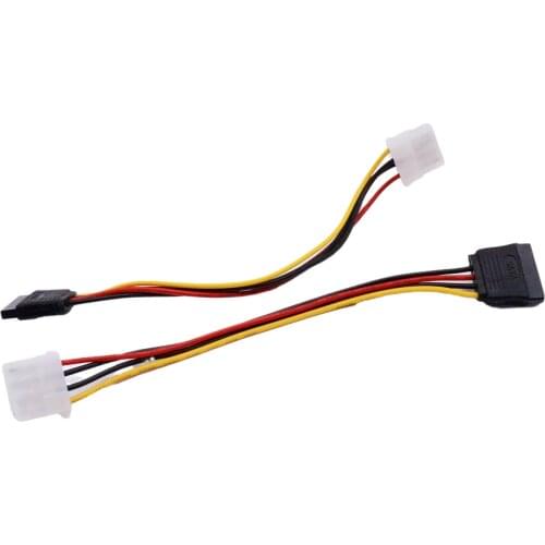 10pcs IDE/Molex 4-Pin Female To Serial ATA SATA 15-Pin Female Power Adapter Cable