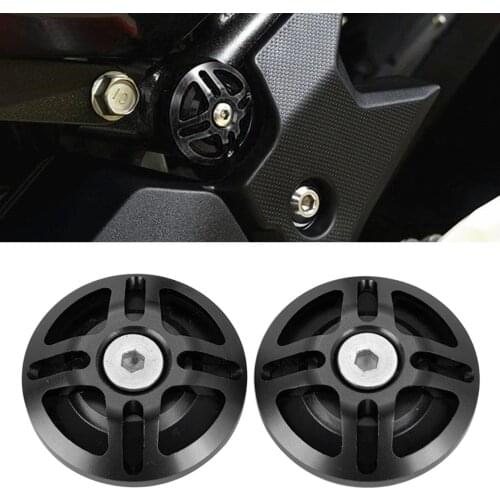 2x Motors Aluminum Alloy Frame Hole Cap Decorative Plug for Ninja400 Black