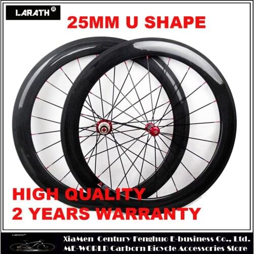60mm carbon wheels U shape 25mm width 700c clincher tubular carbon road bicycle wheelset matte or glossy UD/3K/12K carbon wheel