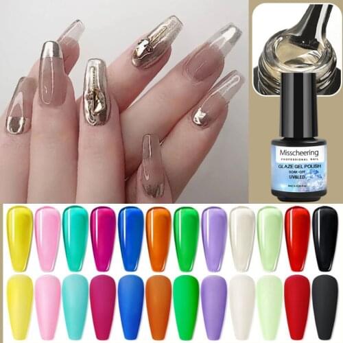 8ml 18Color Glaze Gel Polish Hybrid Varnish UV Gel Lacquer Manicure Primer Top Coat Crystal Enamel Amber Wine Red Nail Art TSLM1