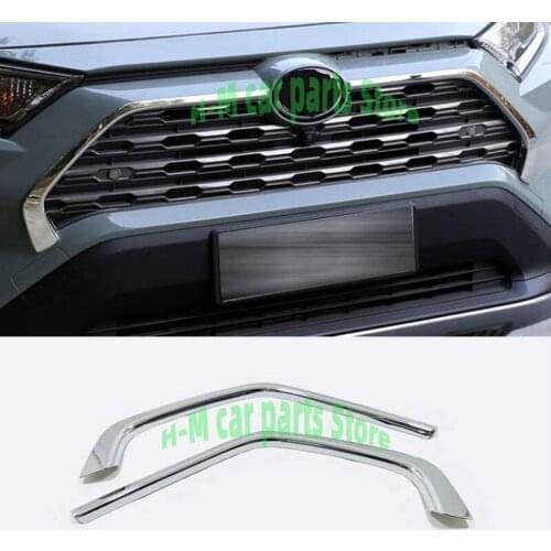 Abs Verchroomde Auto Voor Grill Grille Bumper Decoratieve Cover Versieringen Strips Voor Toyota RAV4 XA50 2019 2020 Auto Styling