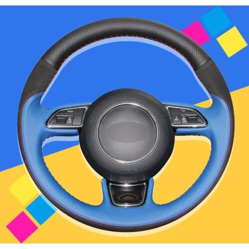 Auto Braid On The Steering Wheel Cover for Audi A1 8X A3 8V Sportback A4 B8 Avant A5 8T A6 C7 A7 G8 A8 D4 Q3 8U Q5 8R Car Covers