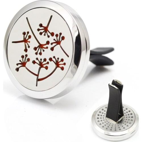 30mm 316L Stainless Steel dandelion design Auto Perfume Diffuser Pendant Car Aromatherapy Essential Oil Diffuser