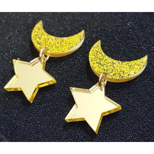 Biamoxer 1Pair Anime Sailor Moon Cosplay Kawaii Star Moon Space Earrings Ear Clip