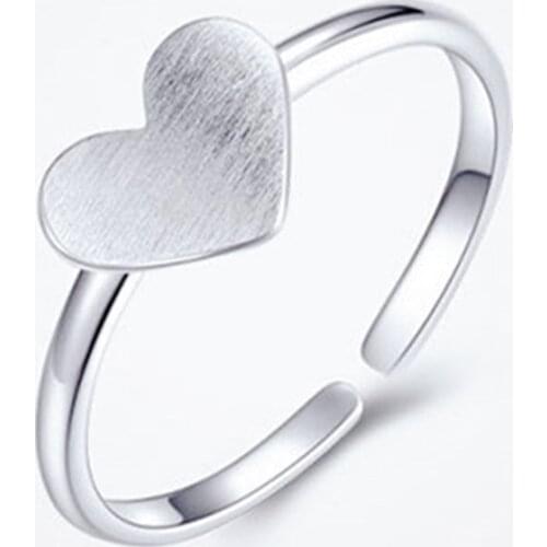 Bohemian Vintage Silver Color Love Heart Rings for Women Wedding Jewelry Adjustable Antique Rings Anillos