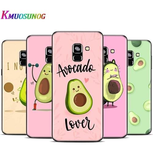 Cute Avocado Fruits For Samsung Galaxy A9 A9S A8 A8S A7 A750 A6 A6S A5 A3 Plus Star 2016 2017 2018 Black Phone Case