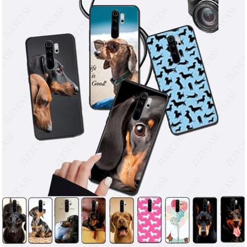 Phone Accessories Case For xiaomi Redmi Note8pro note7 7 8 note9s mi8se mi9 mi10 mi9T mi note10 black Dachshund Doberman Dog