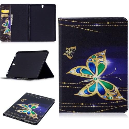 For Coque Samsung Galaxy Tab S3 9.7 T820 SM-T825 Case Cute Cat Printed Folio Flip PU Leather Soft cover Tablet girl Kids Case