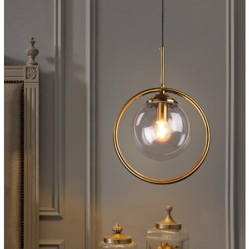 Nordic Designer Pendant Lights glass ball lamp Dining room bedroom bar Kitchen bedside Luminaire suspension lustre